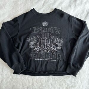 Hollister Graphic Band Crewneck Cropped Sweatshirt Women’s Size Small